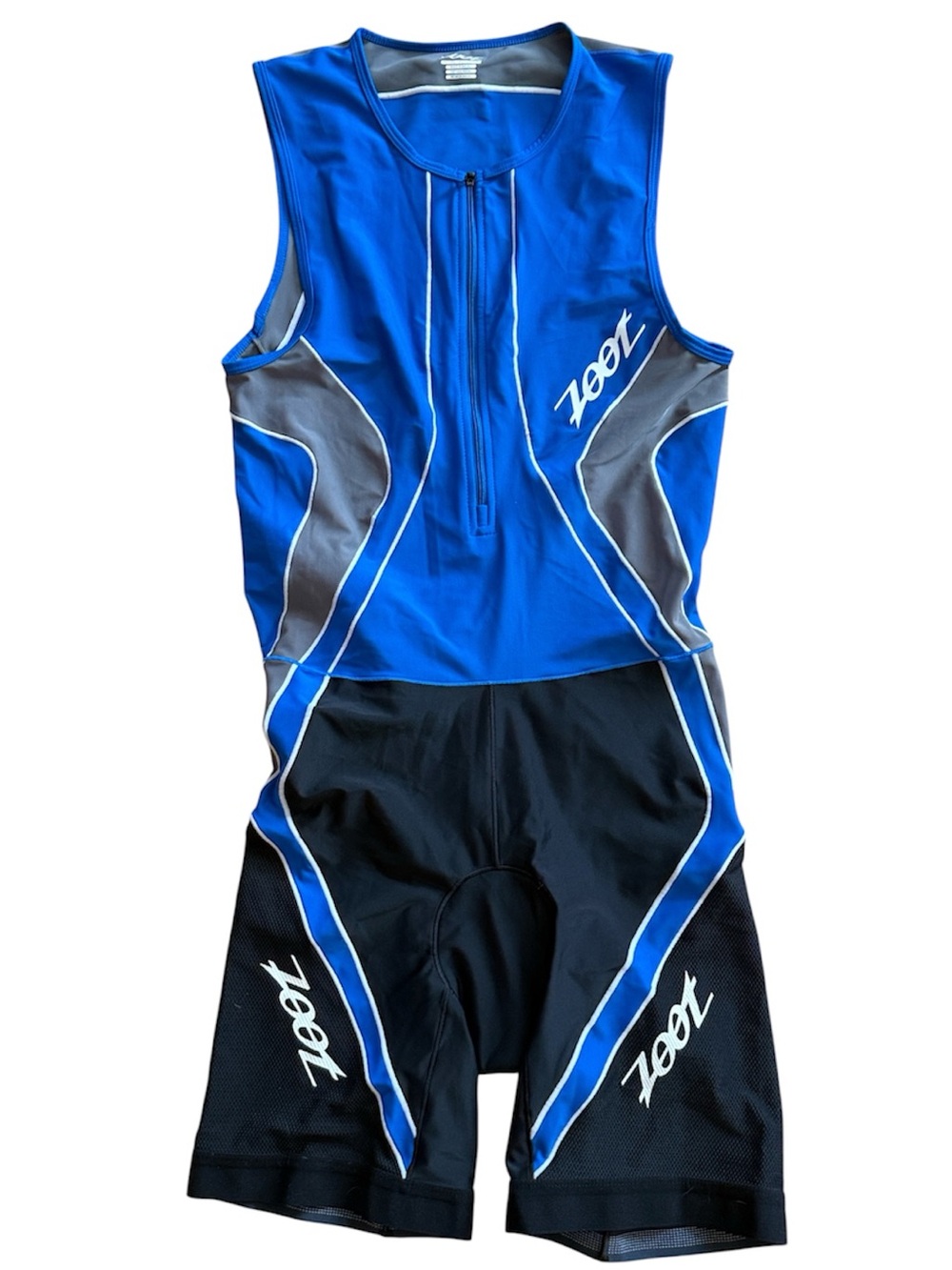 NWT ZOOT MENS CORE TRI TANK SLEEVELESS RACESUIT BLUE GRAY TRAINING & RACE DAY XL